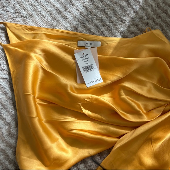 NWT The Sei Silk Cut-Out Gown in Yolk Size 10 - Picture 4 of 7